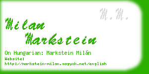 milan markstein business card